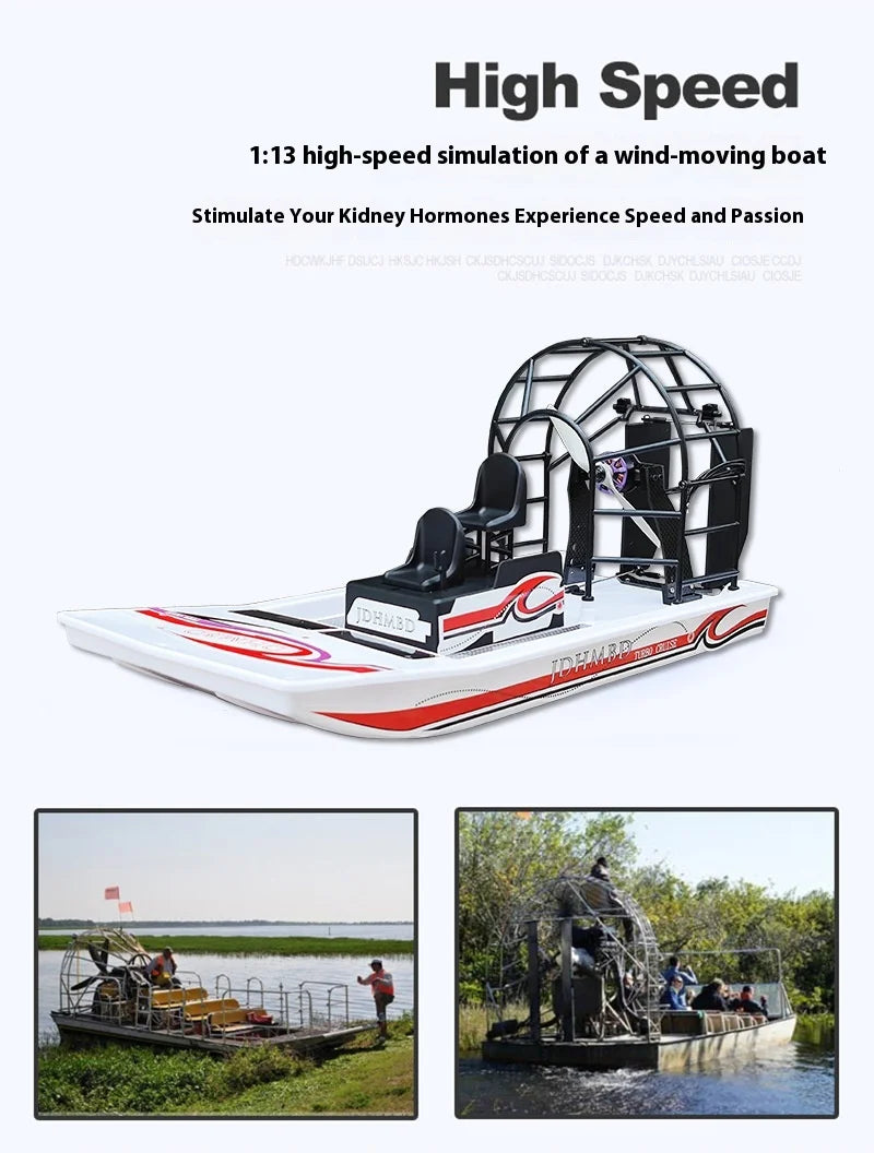 Swamp Dog Air Cushion RC Boat - High Speed Amphibious Hovercraft  1:13 Scale DIY Model for Water   Land & Mud Play