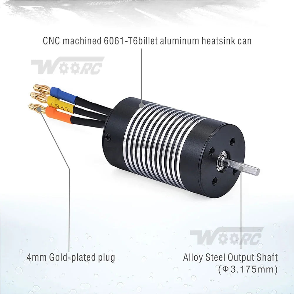 Surpass Hobby Rocket 2845 F540 3650 3660 3665 3670 3674 4068 Waterproof Brushless Motor for 1/10 1/12 RC Car Robot WLtoys 12428