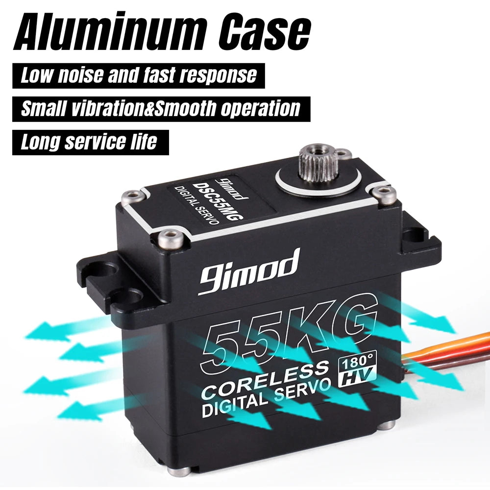 9imod 55kg Waterproof Servo IP67 180/270 Magnetic Sensor High Torque Coreless Digital Servo Full Metal Gear for 1/8 1/10 RC Cars