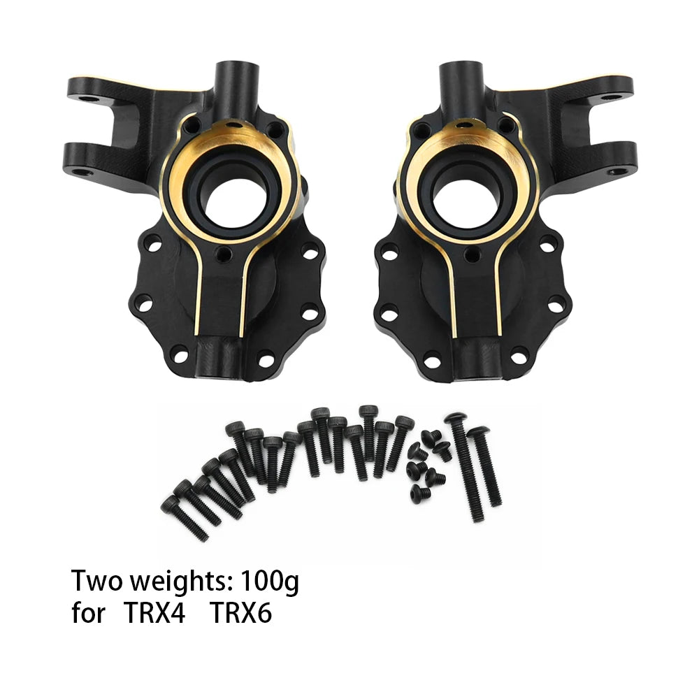 Portal Axle Housing Brass Black Steering Cup steering C Seat tie Rod Holder gear Cover servo Bracket For 1/10 Trx4 Trx6