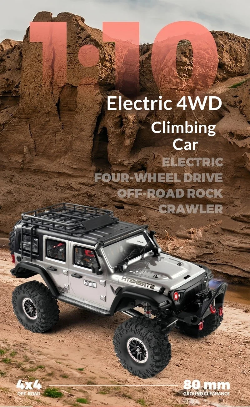 WLtoys 104006 Pro 1/10 RC Electric 4WD Off Road Rock Crawler With Front Rear Differential Lock Dual Speed Transmission Model Car