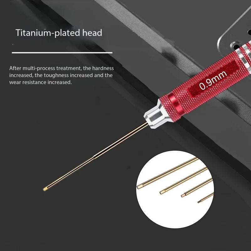 Model aircraft titanium plated hexagonal color round handle screwdriver set RC remote control car model maintenance