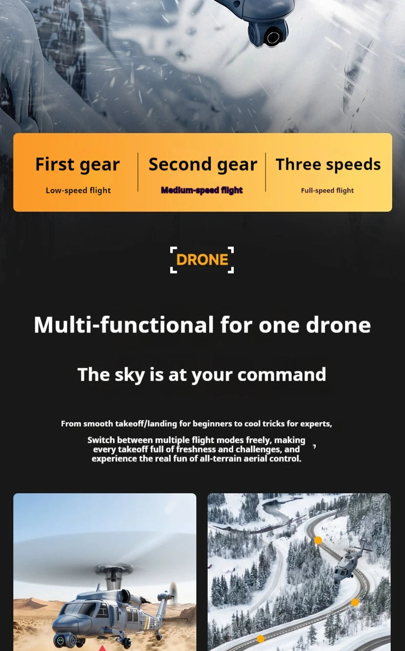 4DRC L2 Apache Military Remote Control Helicopter 6 Axis Gyro Single Rotor 8K Aerial Optical Flow With Screen Remote Boys Gift