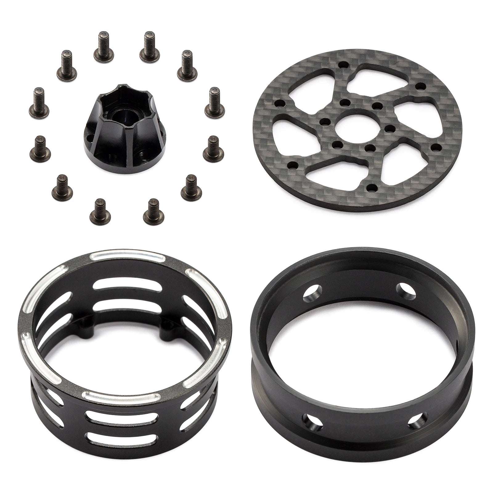 1.9 Inch Carbon Fiber Portal Beadlock Wheels Rims for 1/10 RC Crawler lightweight design GSPEED LCG Chassis Capra SCX10 Pro TRX4