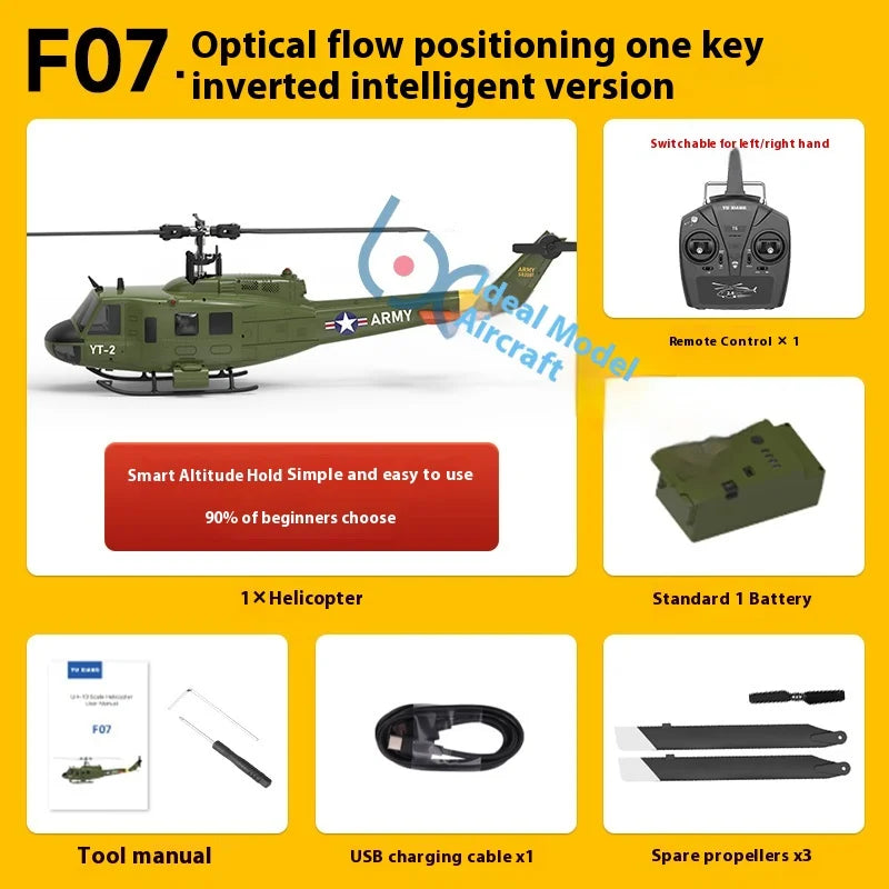 Yuxiang F07 intelligent version/F07V manual version UH1 Huey remote-controlled helicopter 3D stunt helicopter