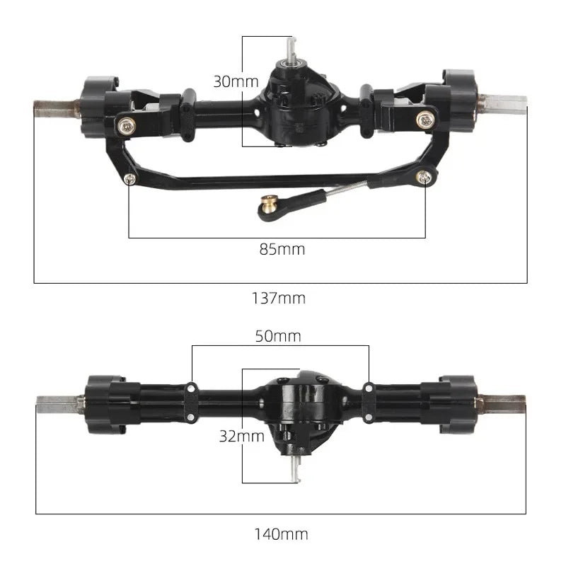 WPL C14 C24 C24-1 C34 C44 B14 B24 C64 C74 Front and Rear Portal Axle with Metal Drive Shaft 1/16 RC Car Upgrade Parts accessory