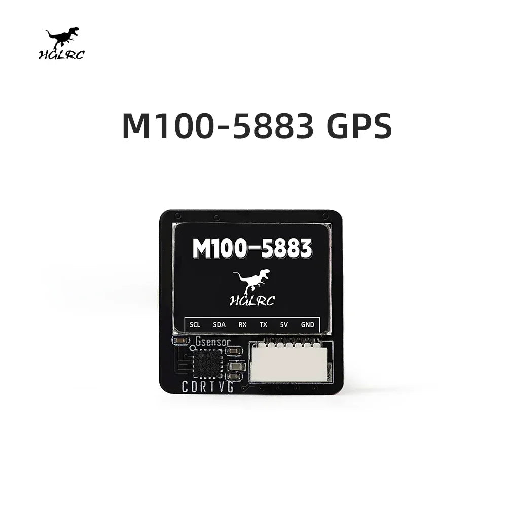 HGLRC M100-5883 M10 GPS Module with Compass Ceramic Antenna On-board LED Indicators 21x21mm for RC Airplane FPV Long Range