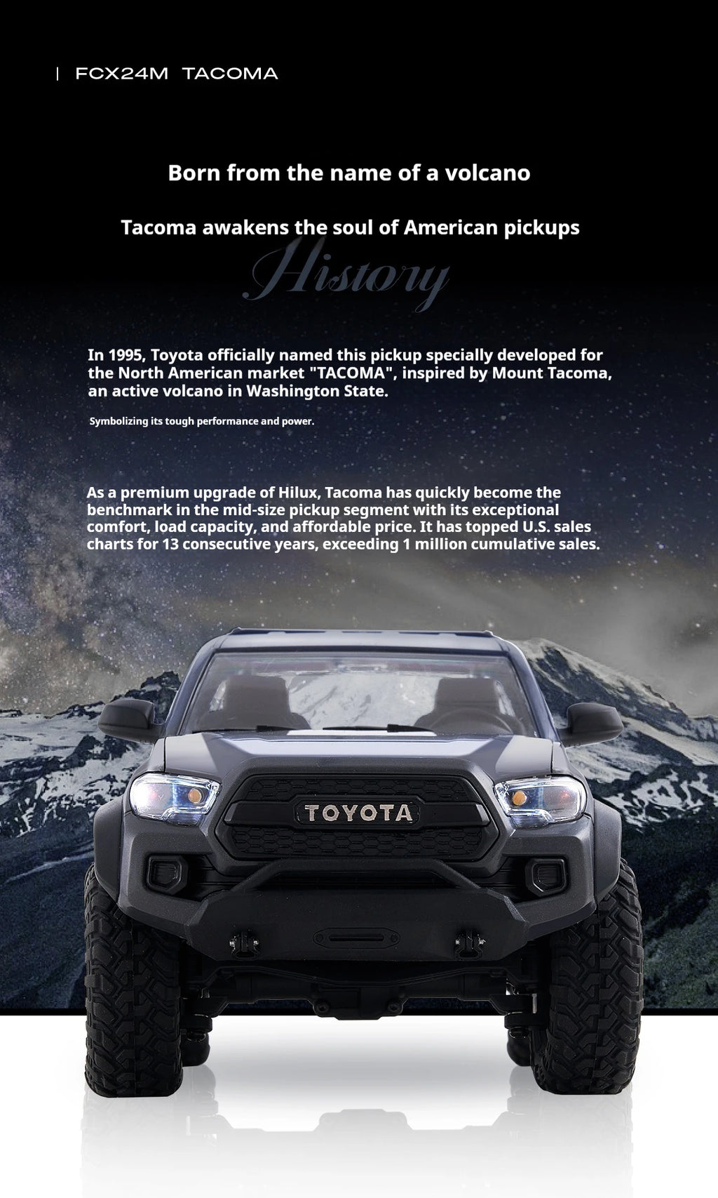 FMS 1/24 full-scale simulation model of  TACOMA remote control car RC ABS shell two-speed remote control toy car
