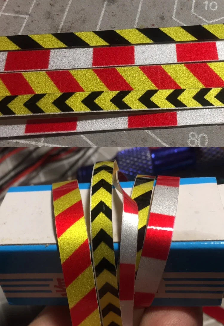 Reflective Warning Car Sticker Decorative Strip for 1/14 Tamiya RC Truck Trailer Tipper Scania 770S Benz Actros 3363 Volvo MAN