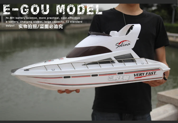 Remote Control Boat High-Speed Speedboat Model Boat Simulation Yacht Rowing Boat Model Remote Control Speedboat Toy Boat Airship