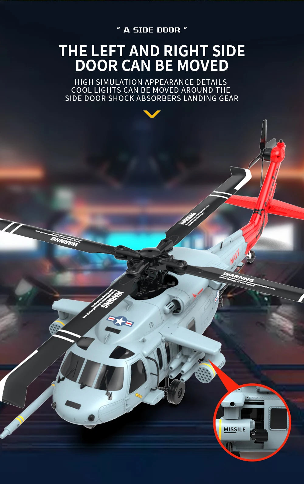 YXZNRC F09-H RC Helicopter 1:47 SH60 2.4G 6-Axis Gyroscope 8CH GPS Optical Flow Positioning 5.8G FPV Brushless Flybarless RTR
