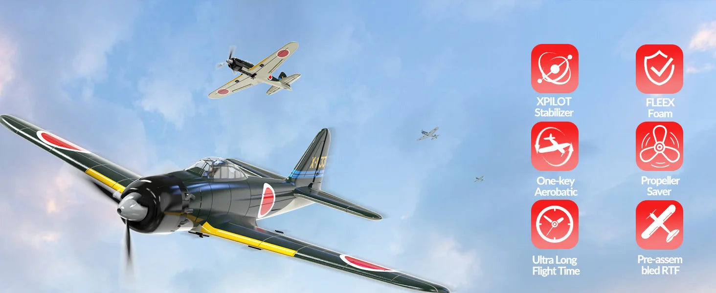 Volantex New Spitfire RC Plane EPP 400mm Wingspan RC Fighter One Key Aerobatic 2.4G 4CH RTF Warbird Plane