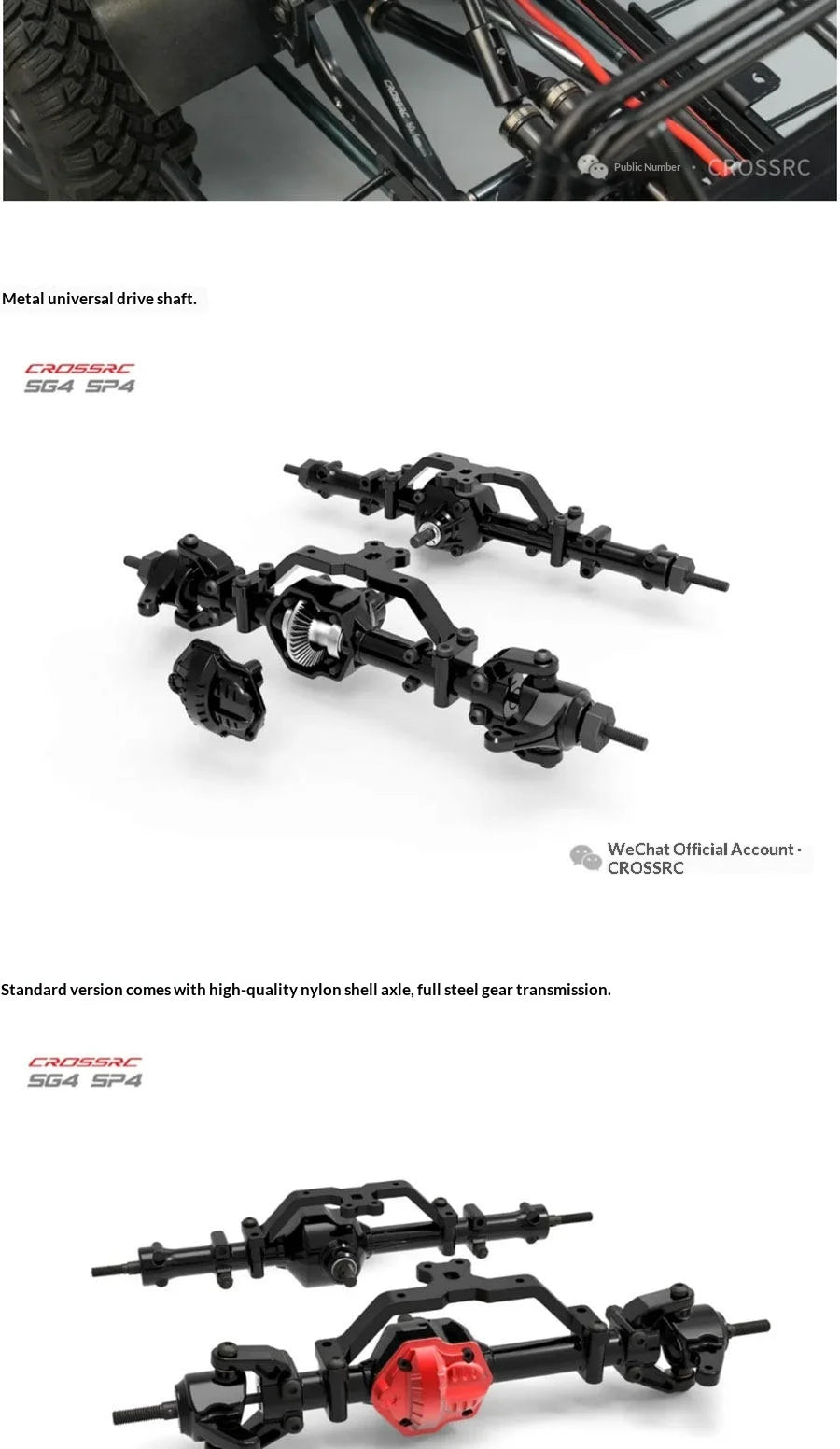 CROSSR Sg4 Half-Scale Sp4 Truck 1/10 Remote-Controlled Electric Four-Wheel-Drive Competitive Climbing Off-Road Vehicle Model