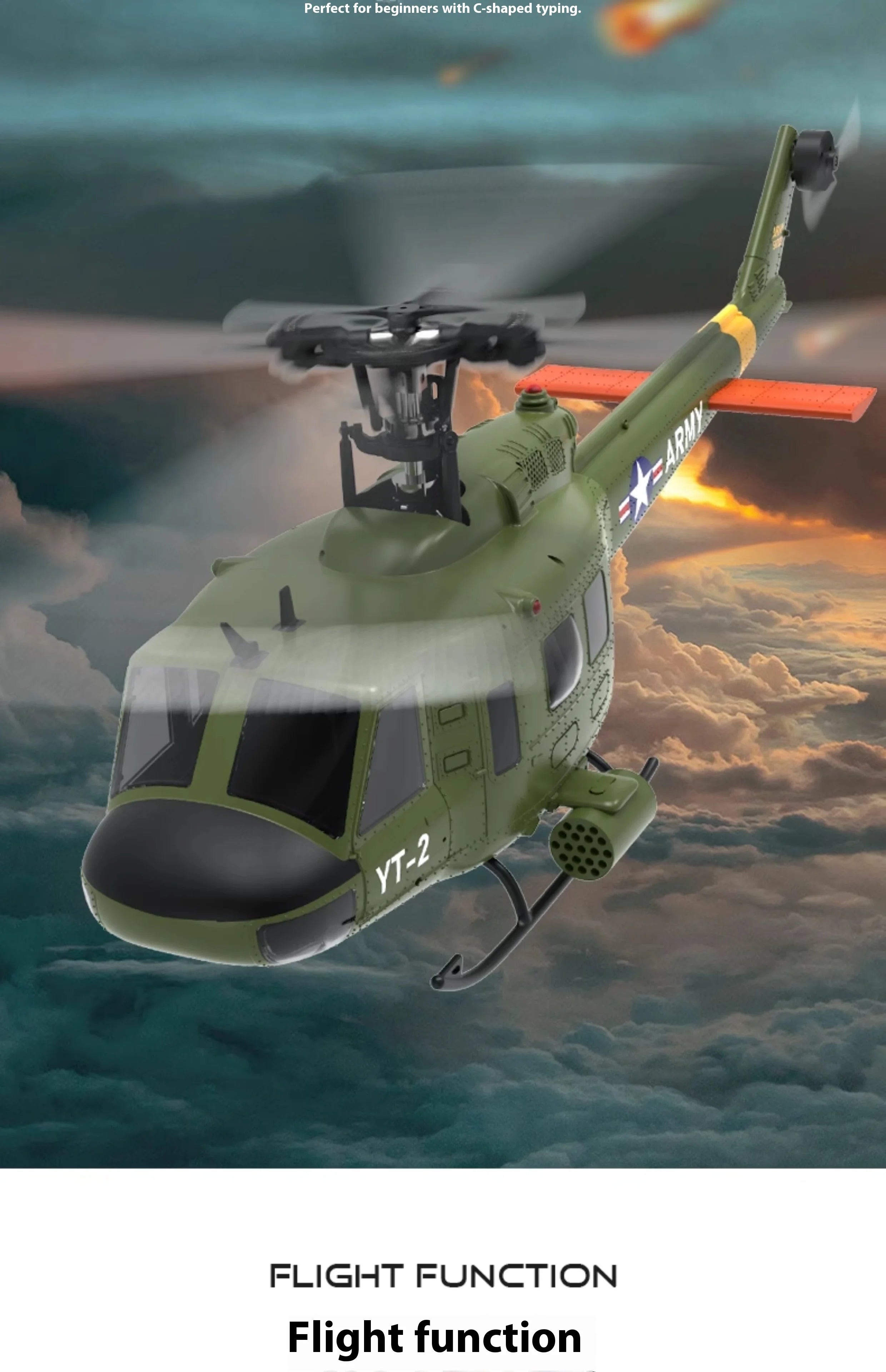 Yuxiang F07 intelligent version/F07V manual version UH1 Huey remote-controlled helicopter 3D stunt helicopter