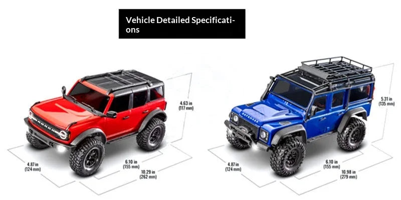 Traxxas TRX4M 1/18 Scale RC Crawler Electric Remote Control Land Rover Defender Bronco Off Road Vehicle Model 97054-1