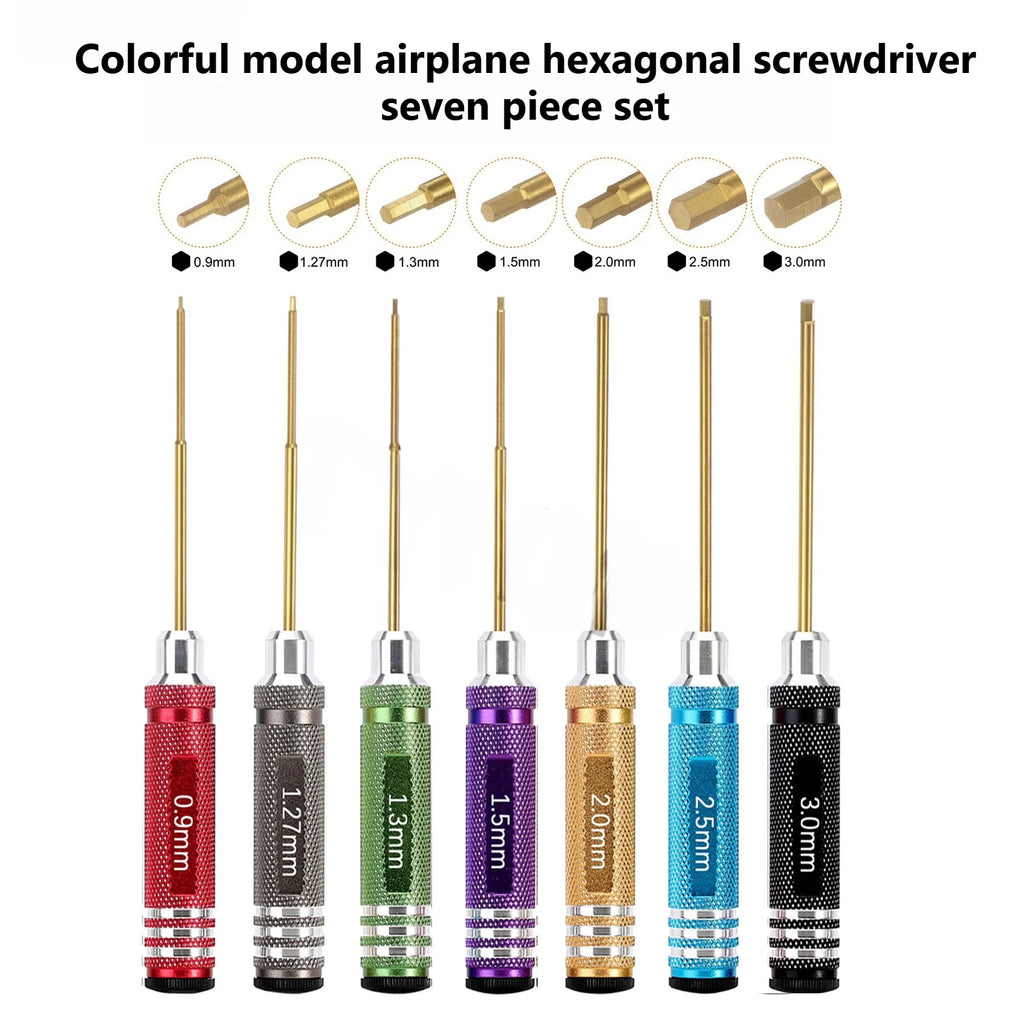 Model aircraft titanium plated hexagonal color round handle screwdriver set RC remote control car model maintenance