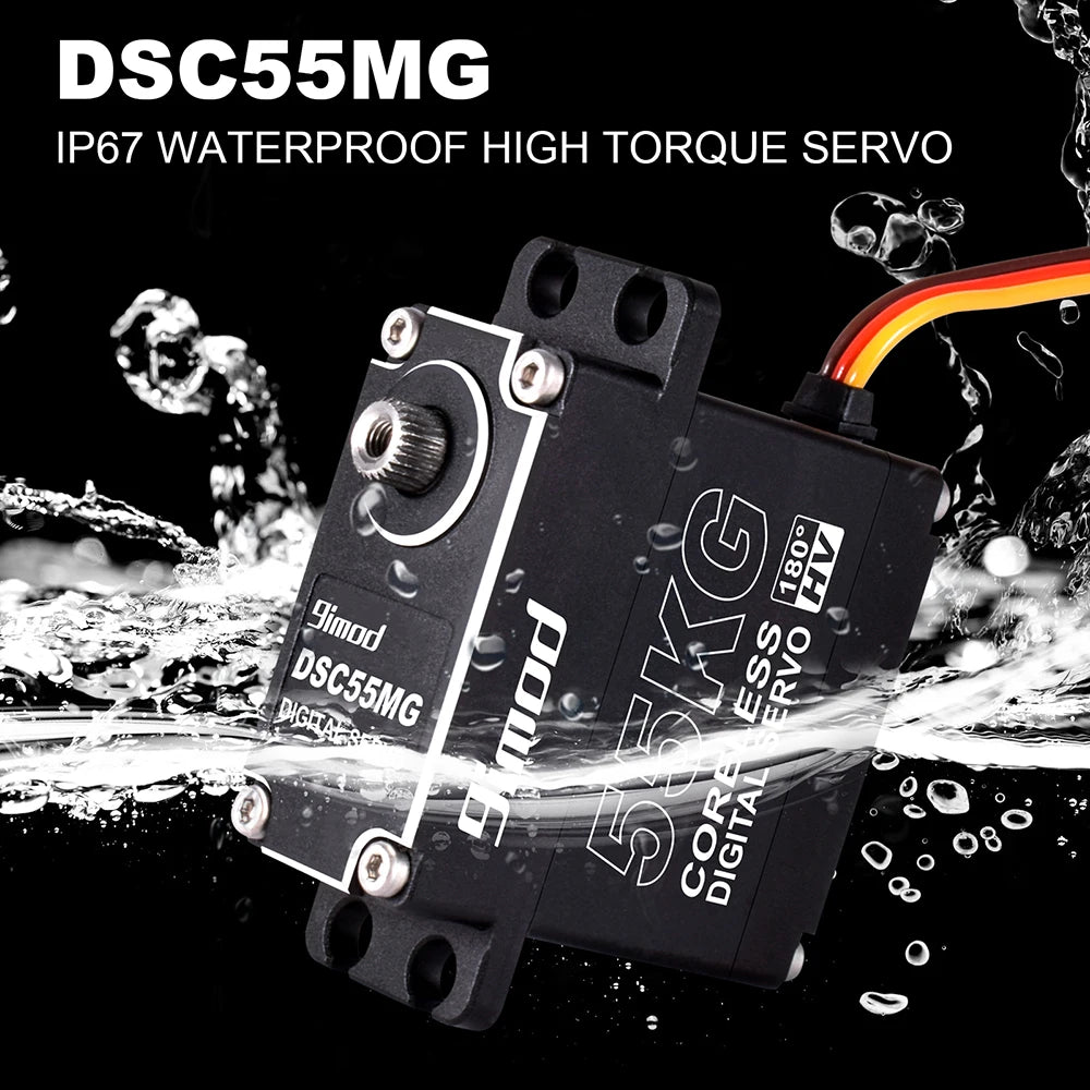 9imod 55kg Waterproof Servo IP67 180/270 Magnetic Sensor High Torque Coreless Digital Servo Full Metal Gear for 1/8 1/10 RC Cars