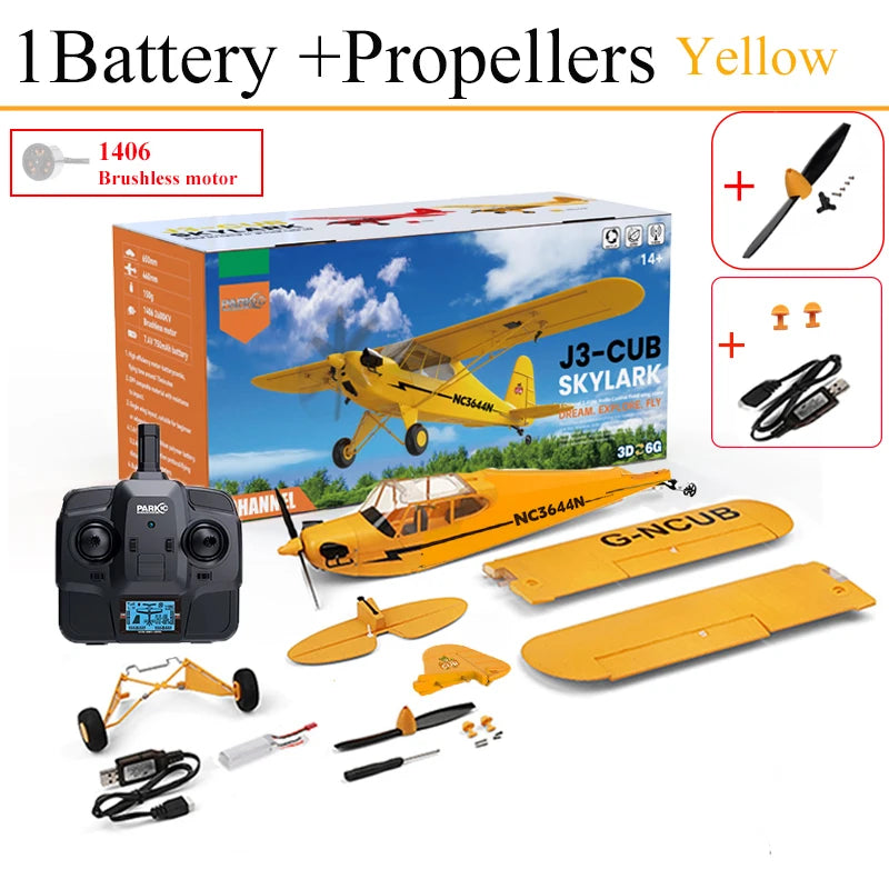 Hot Sale RC Plane RTF 2.4G Brushless Motor 3D/6G Remote Control Airplane  Wltoys A160 Upgraded J3-CUB Ready To Fly
