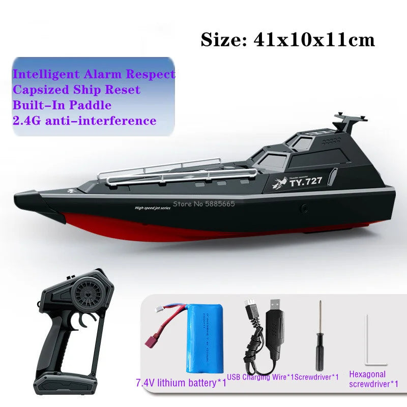 Summer 40KM/H High-Speed RC SpeedBoat Boat Model 200M Waterproof Capsized Reset Low Battery Alarm Electric Remote Control Boat