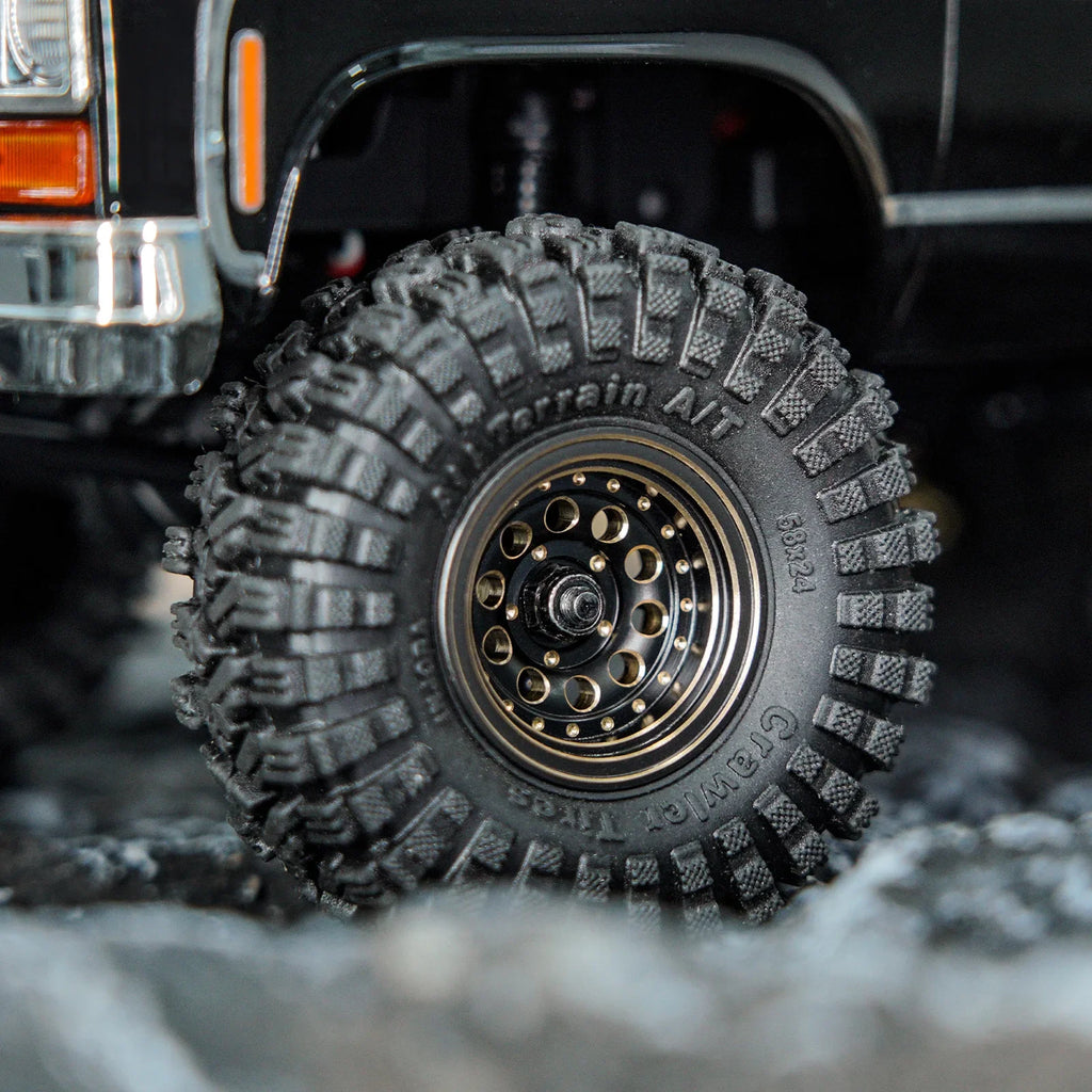 INJORA 39g Black Coating Brass 1.0" Beadlock Wheel Rims for 1/24 1/18 RC Crawler Car Axial SCX24 AX24 TRX4M FCX24 (W1008)