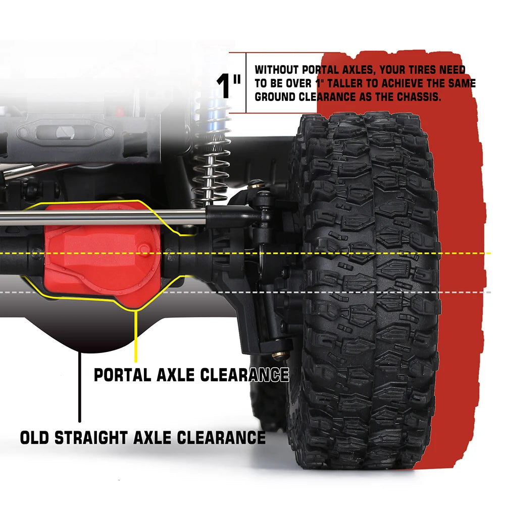 Metal RC Portal Axles 1/10 Front and Rear axle with T-lock Differential for Traxxas TRX-4 Axle RC Car Upgrades Parts