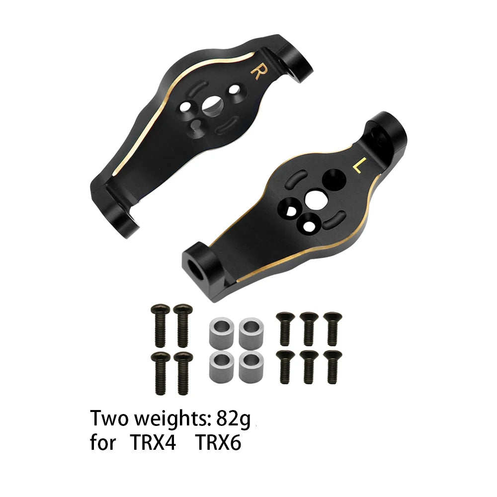 Portal Axle Housing Brass Black Steering Cup steering C Seat tie Rod Holder gear Cover servo Bracket For 1/10 Trx4 Trx6