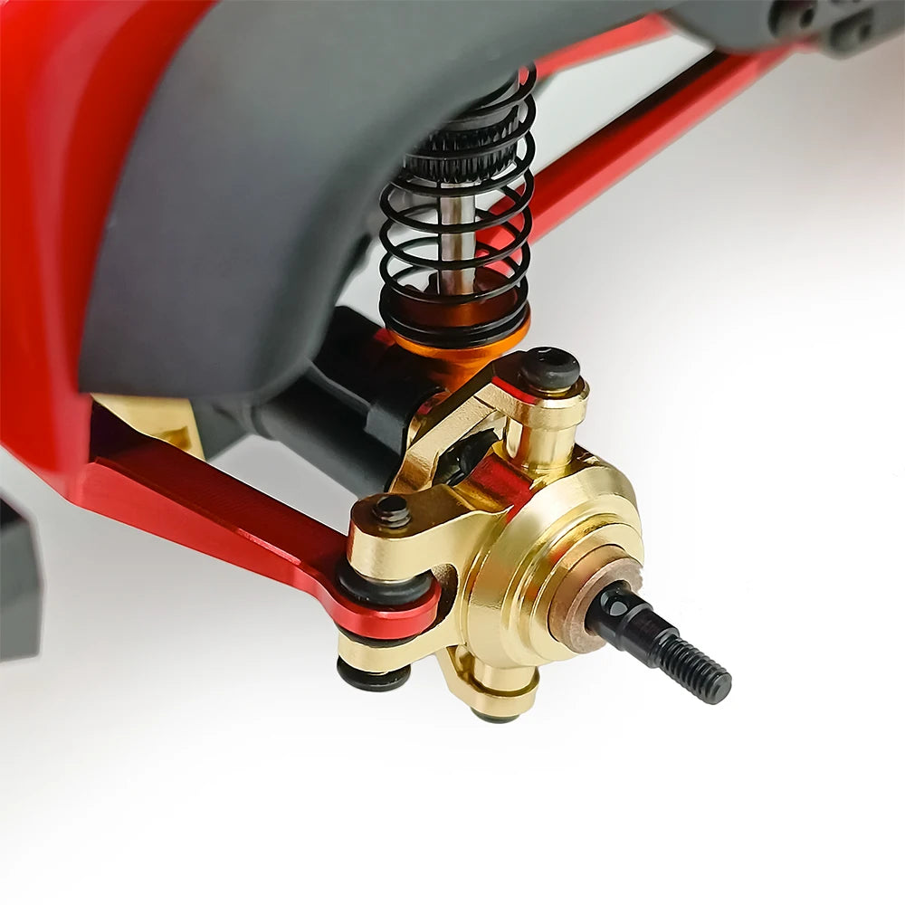 AXSPEED Brass Counterweight Caster Blocks Steering Knuckle Diff Cover Chassis Links for 1/18 TRX4M Bronco Defender Parts
