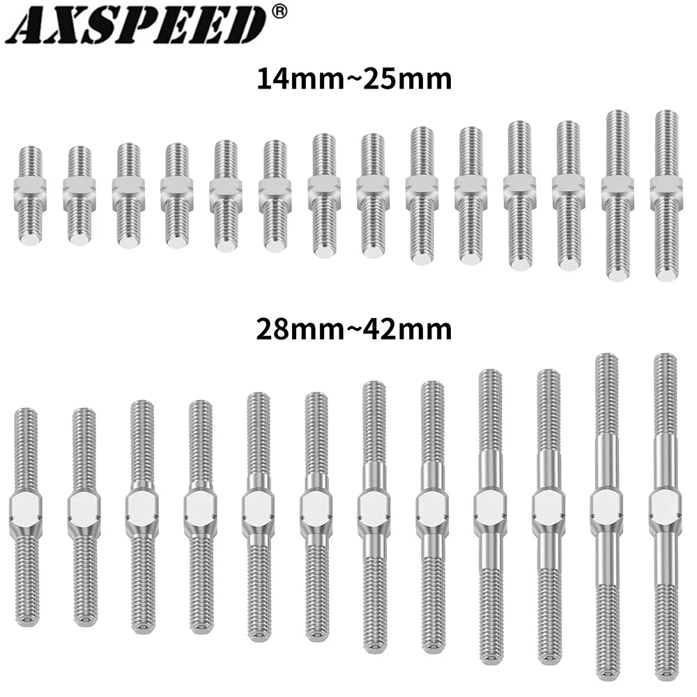 AXSPEED 1Pair Titanium Alloy M3 Left and Right Thread Dual Head Threaded Bar Double End Thread Rod Stud Bolt 14-50mm