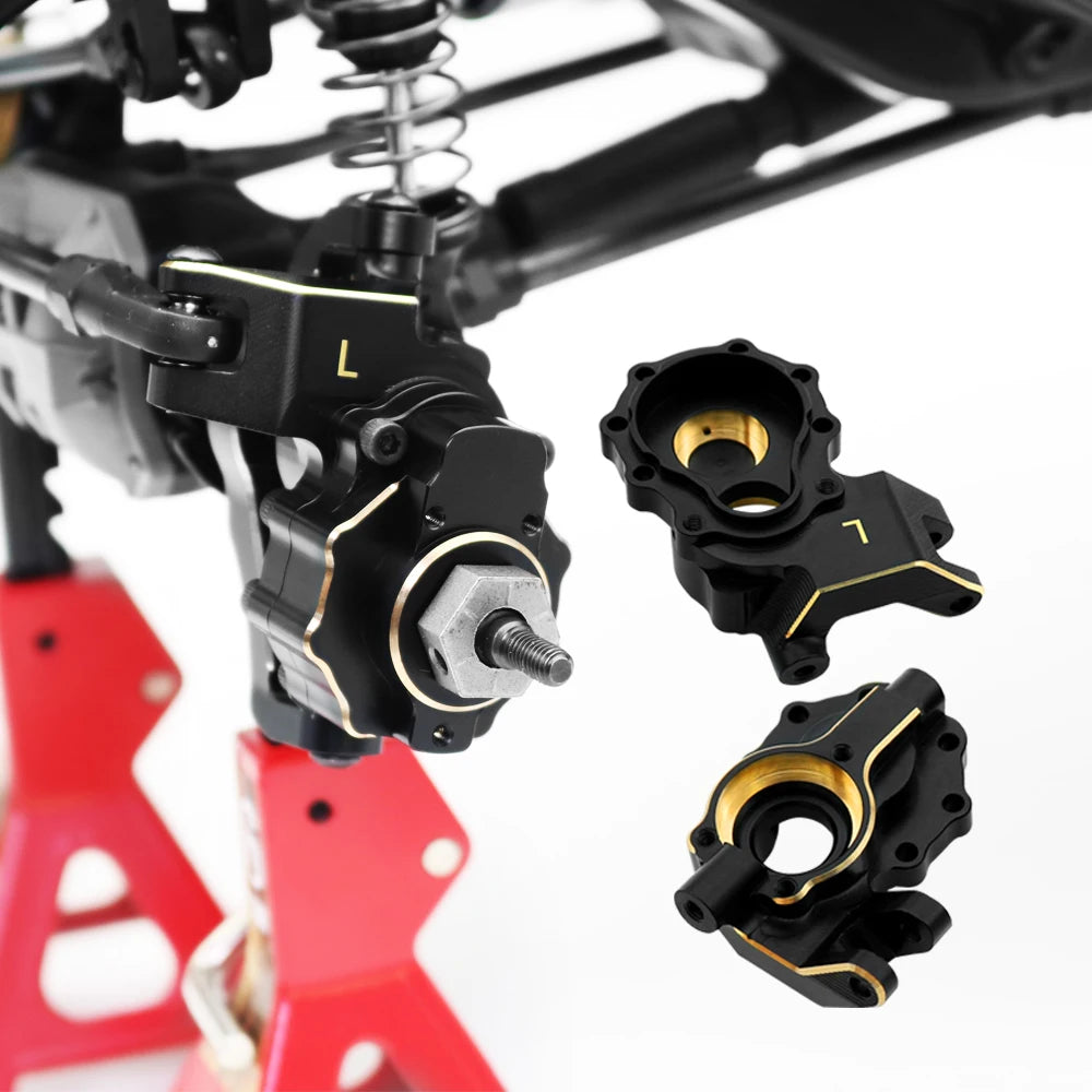 Portal Axle Housing Brass Black Steering Cup steering C Seat tie Rod Holder gear Cover servo Bracket For 1/10 Trx4 Trx6