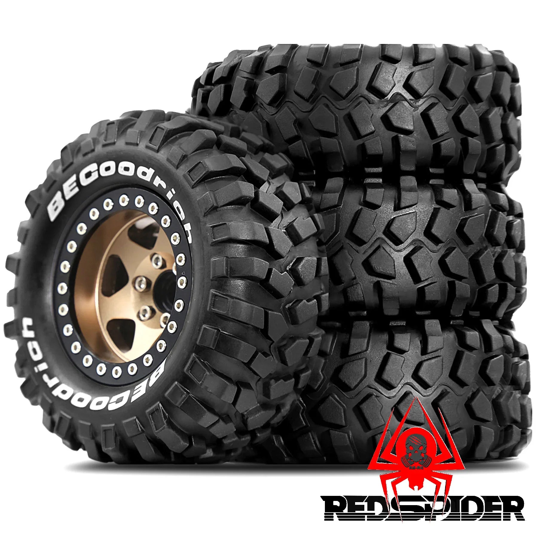 4pcs 1.9" Rubber Tires Beadlock Wheels Rims for 1/10 RC Crawler Car Traxxas TRX4 Axial SCX10 90046 90047 MST HSP Redcat Gen8