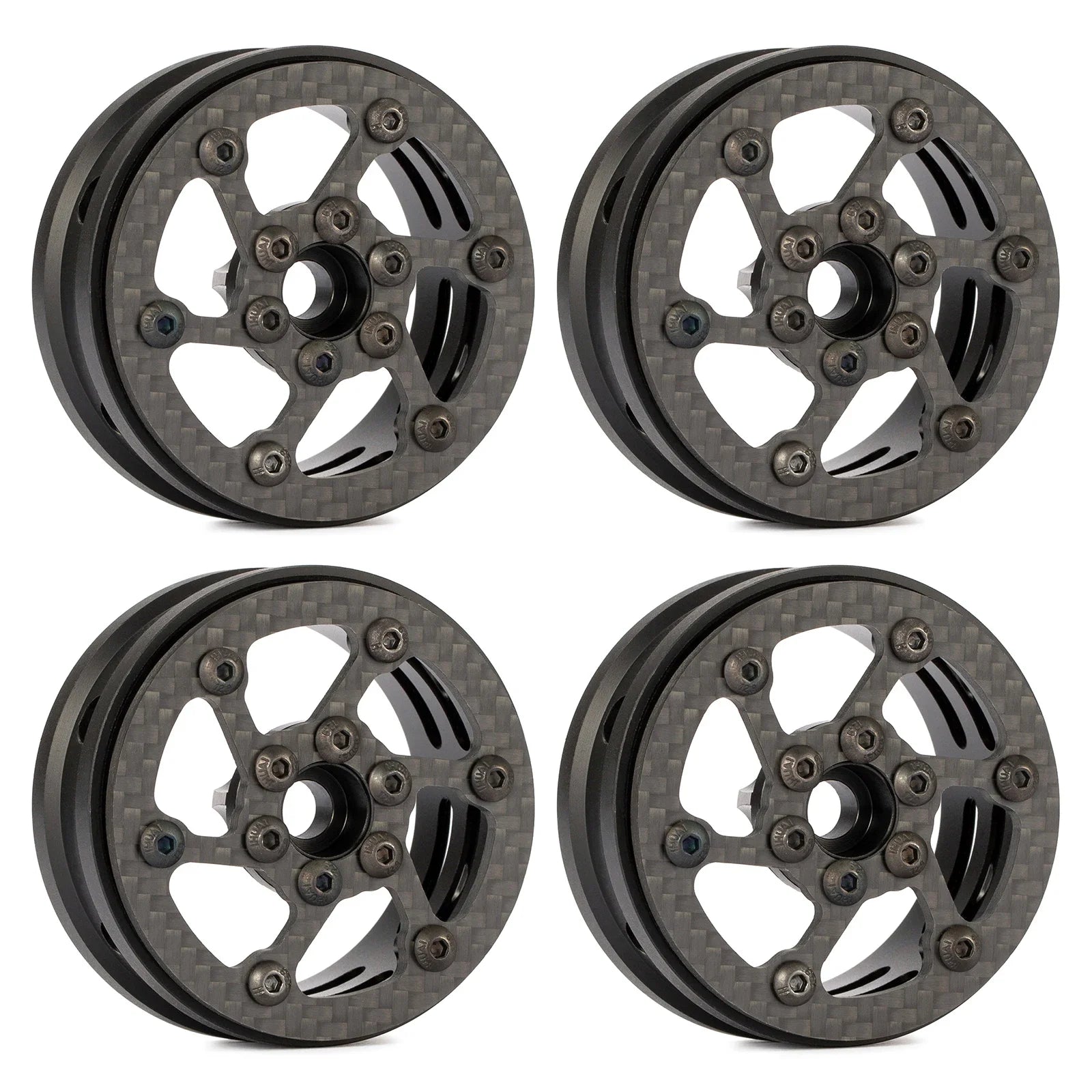 1.9 Inch Carbon Fiber Portal Beadlock Wheels Rims for 1/10 RC Crawler lightweight design GSPEED LCG Chassis Capra SCX10 Pro TRX4