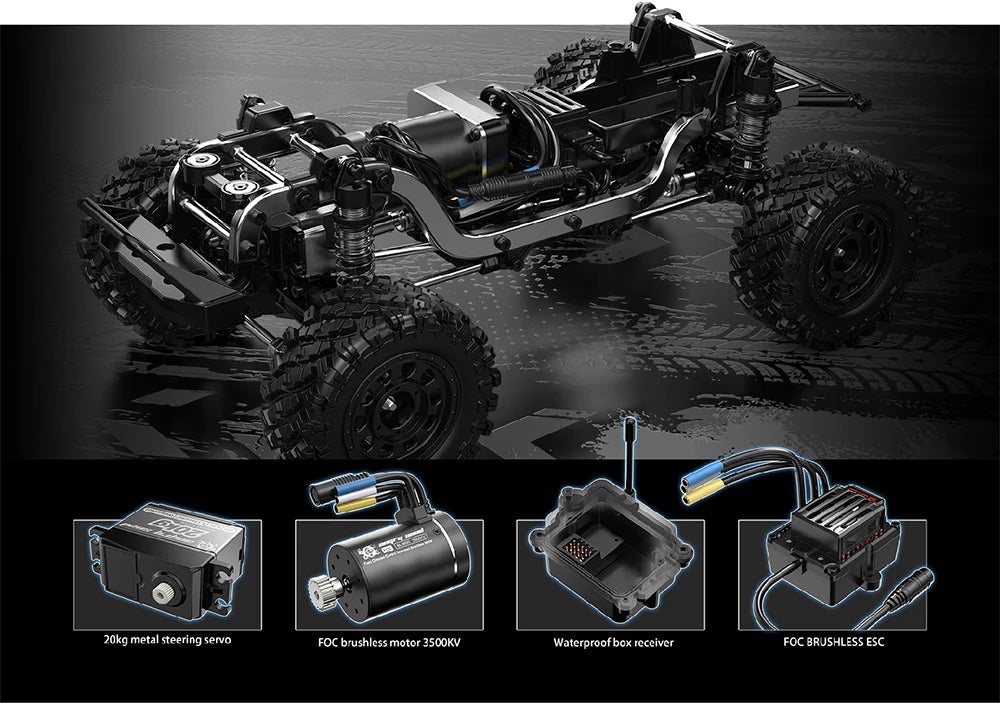 MJX H12Y+ Silver Climbing RC Car Toy 1:12 Scale Electric Off-Road Vehicle Model Remote Control Car Professional Off-Road  H12Y