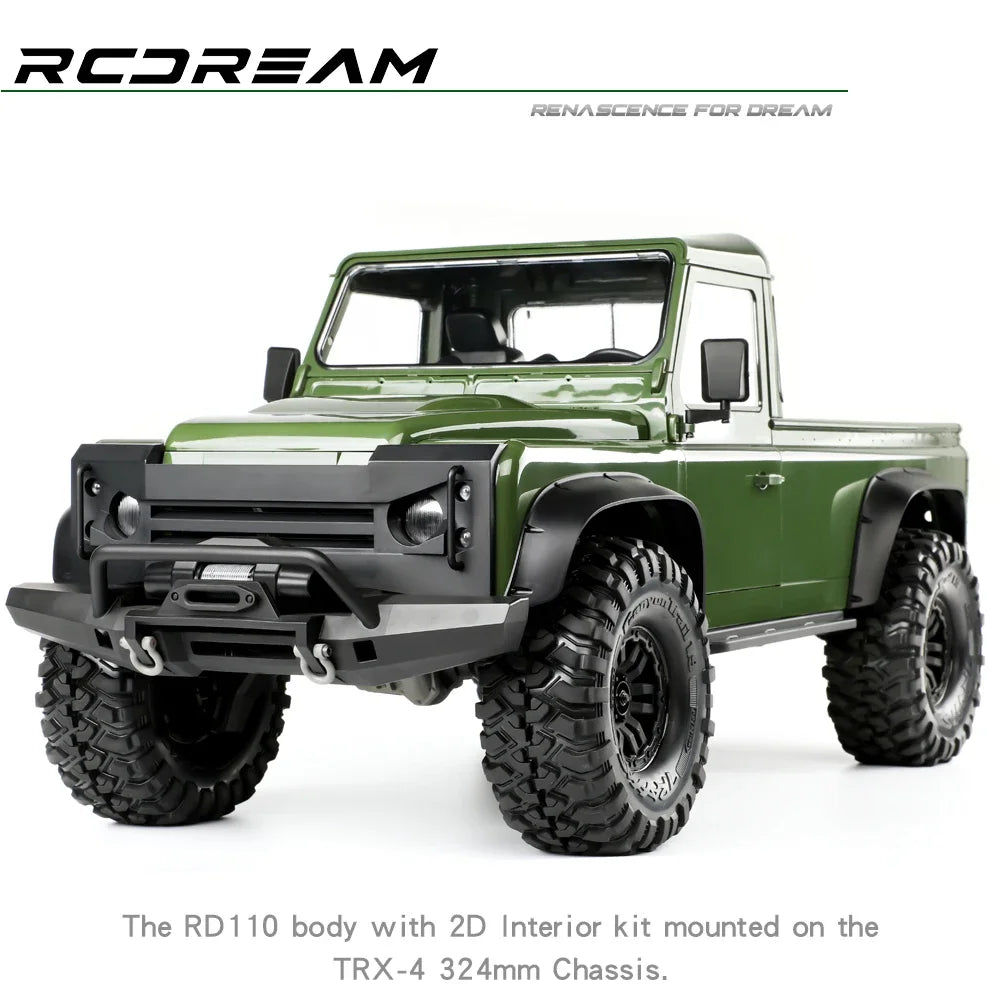 TRX-4 Simulation 324mm Wheelbase 2 Doors Pickup Truck Body Shell for 1/10 RC Crawler Car Traxxas TRX4 DEFENDER RD110 Parts