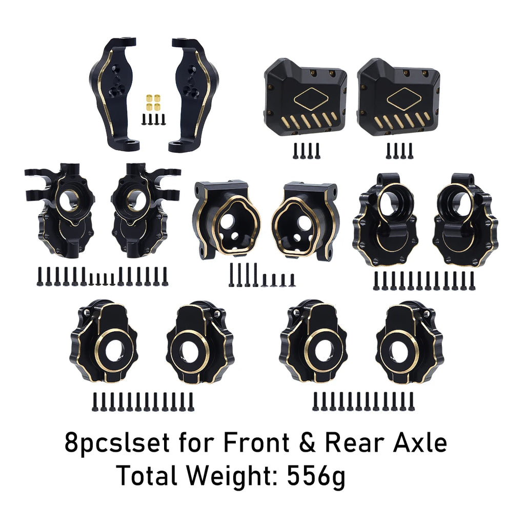 Brass Black Counterweight Portal Axle C-Hub For 1/10  TRX4 TRX6 RC Crawler Car Upgrade Parts