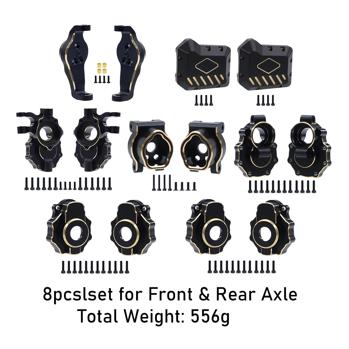 Brass Black Counterweight Portal Axle C-Hub For 1/10  TRX4 TRX6 RC Crawler Car Upgrade Parts