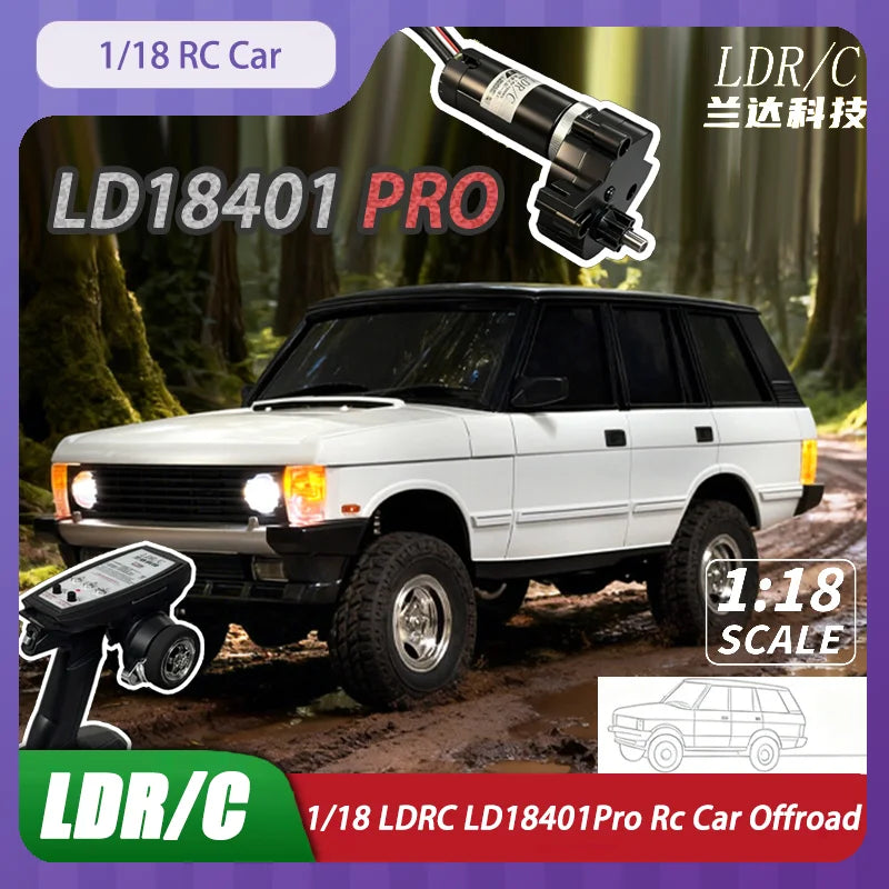1/18 LDRC LD18401Pro Rc Car LD18401 PRO 4WD Offroad High-speed Climbing Brushless Inductive ESC Vehicle RC Car Children's Gifts