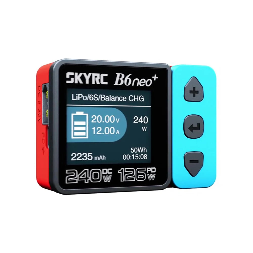 SKYRC B6neo+ Smart Charger High Power DC240W PD126W Multilanguage Balance Charger 600mA XT60/Type-C /PSA100 Power Adapter