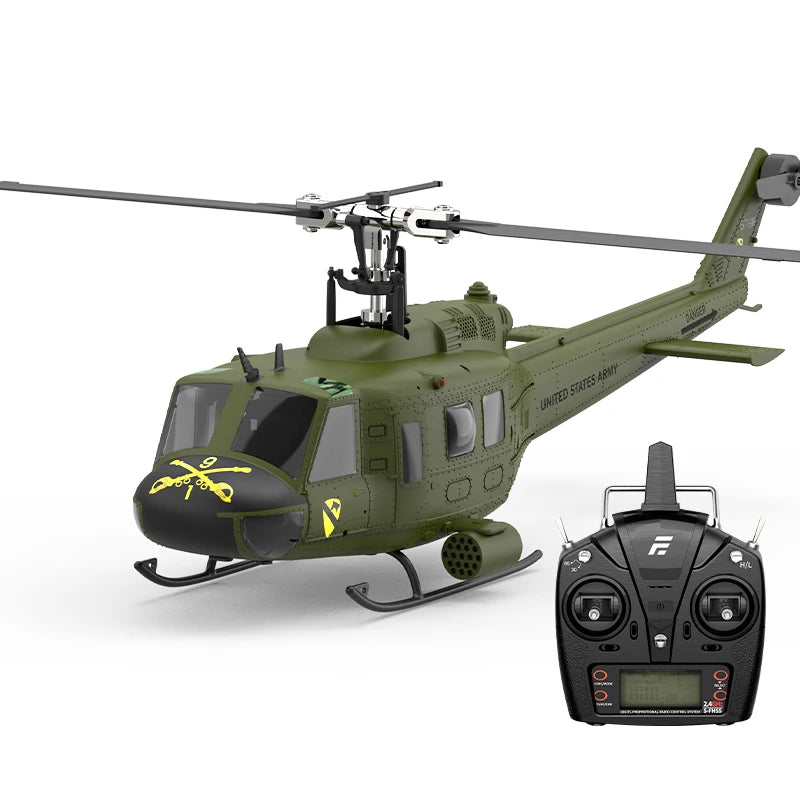 Eachine E190 PRO UH-1 6-Channel RC Helicopter Brushless Motor GPS Hold Altitude Scale Military Green Sealed Box