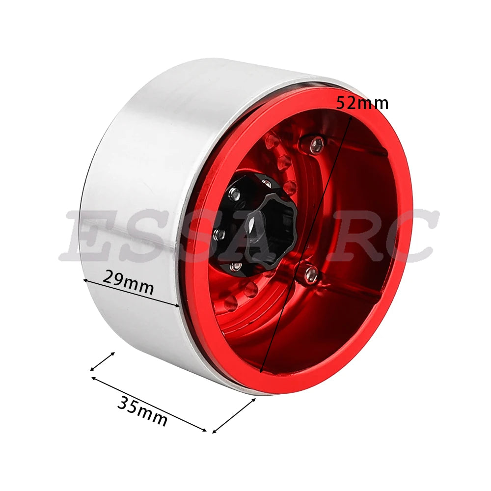 2/4Pcs 2.2 Inch Metal Alloy Beadlock Wheel Hub Rim Rims Aluminum Alloy for TRX4 TRX6 Axial SCX10 III  1/10 RC Crawler