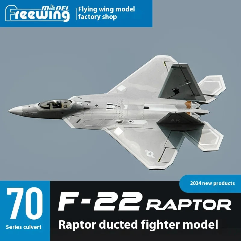 Freewing Flying Wing Model 70mm F-22 Raptor American "Raptor" Channel Fifth Generation Fighter Model Aircraft Toy Model