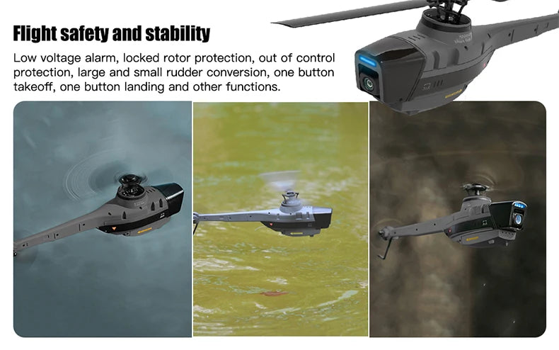 C127 C128 RC Helicopter 2.4G 6-Axis Gyro 4CH 720P Camera Altitude Hold Optical Flow FPV RC Helicopter Toys VS C127 AI Brushless