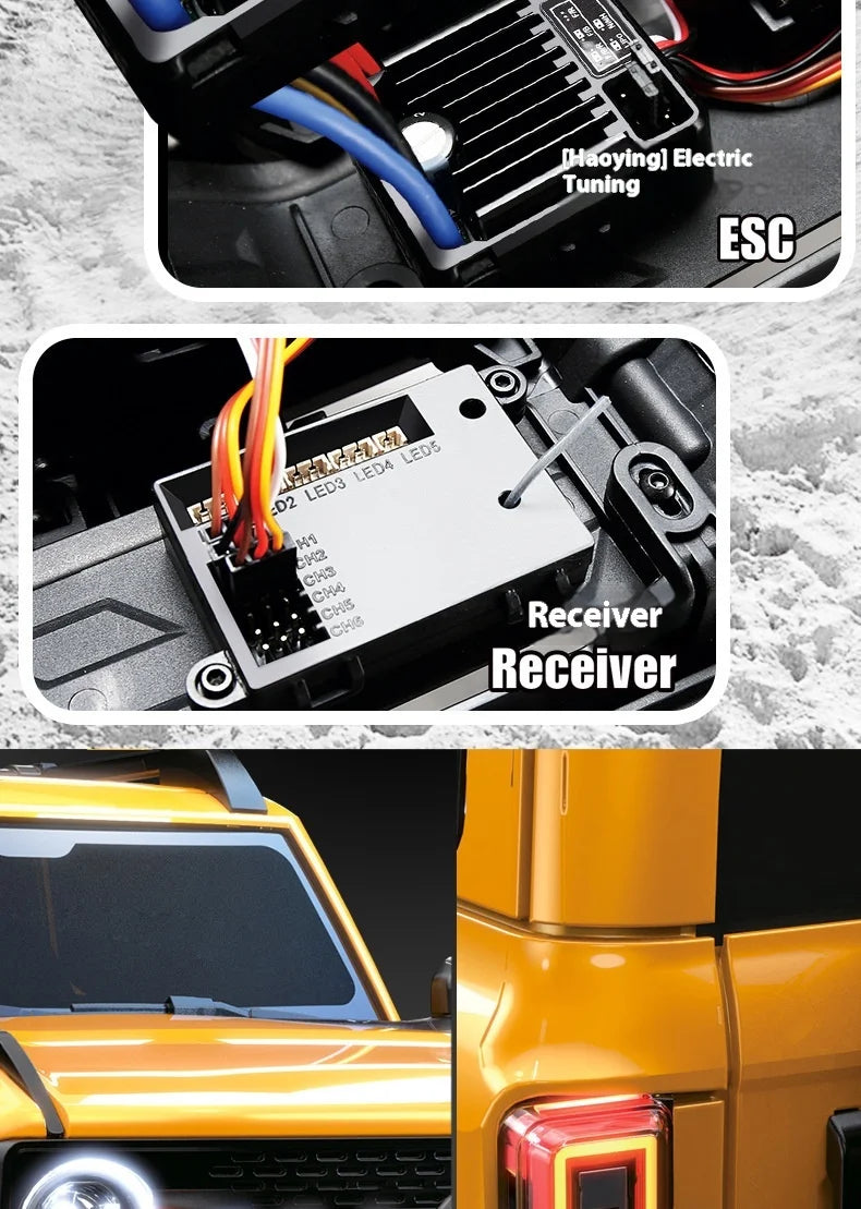 NEW Upgrades 2025 HB R001 Bronco with electric winch 1/10 4WD Remote Control Off-road Vehicle Electric Model RC Climbing