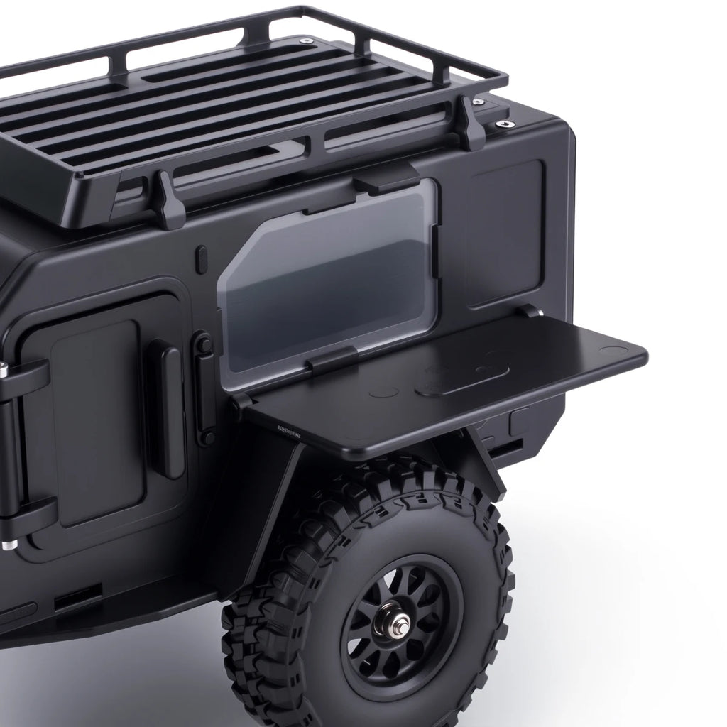 Plastic Off-Road Camping Trailer Motorhome RV Trailers with Stickers for 1/18 1/24 RC Crawler TRX4M SCX24 Decorative Parts