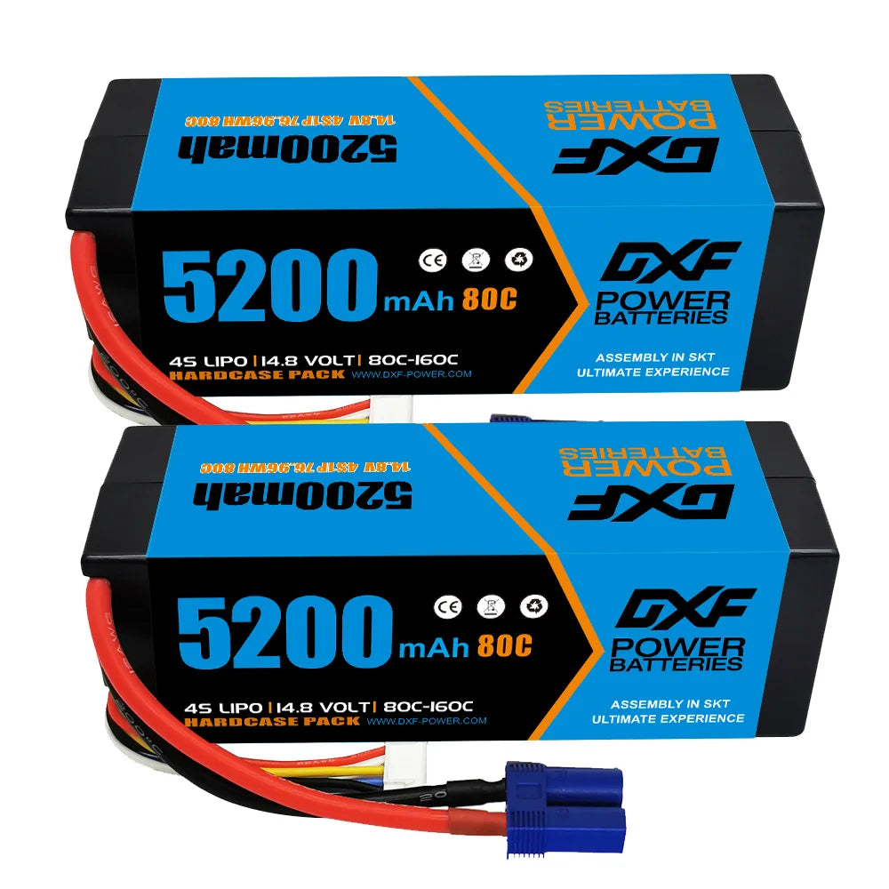 2PCS DXF battery 3S Lipo 11.1V 11.4V 5200mah 6200mah 7200mah 8000mah 9200mah 6750mah 80C 100C 130C with EC5 XT90 T for RC Car