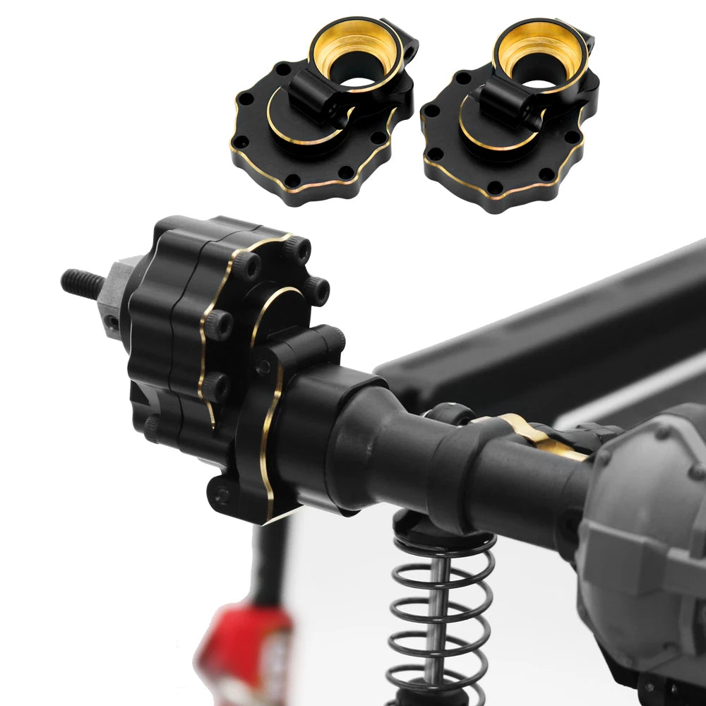 Portal Axle Housing Brass Black Steering Cup steering C Seat tie Rod Holder gear Cover servo Bracket For 1/10 Trx4 Trx6