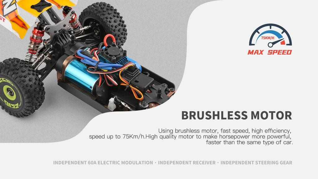 WLtoys 144010 V8 RC Car Brushless 1:14 75Km/H High Speed Metal 4WD Drive Off-Road 2.4G Transmitter 1/14 RC Racing Car  VS 144010