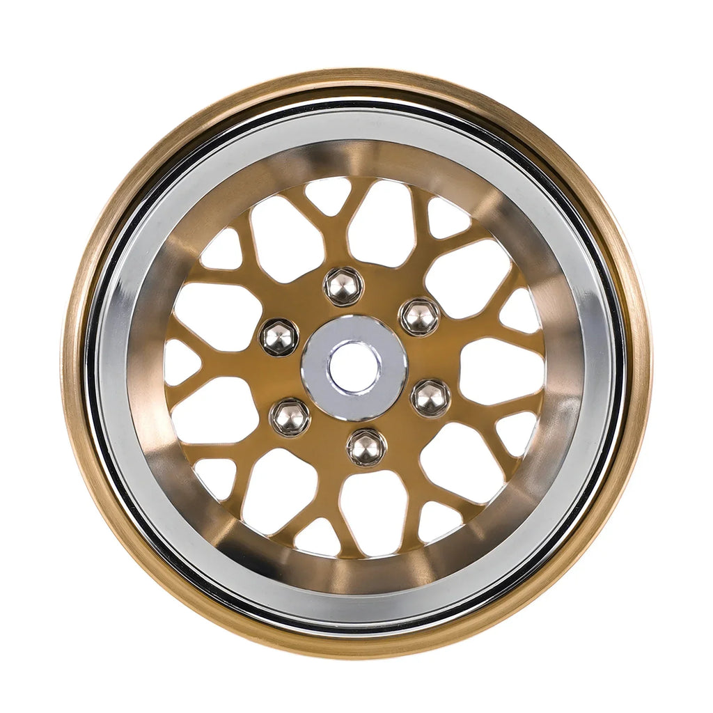 INJORA ModuWheel 1.3" Brass & Aluminum Beadlock Wheels, Negative Offset, for 1/18 1/24 RC Crawlers