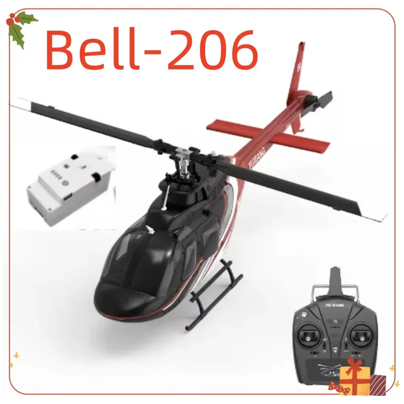 Original YUXIANG 2.4G 6CH Aileronless Bell-206 Helicopter Brushless Motor 6-Axis Gyro 120M Toys