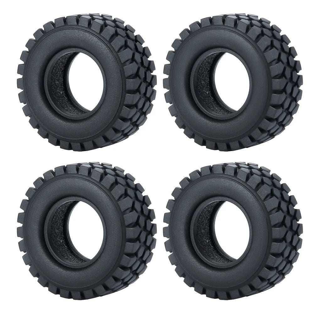 YEAHRUN 4Pcs 1.0inch Soft Rubber Wheel Tires 50/54/58/62/64/65mm for TRX-4M 1/18 Axial SCX24 1/24 RC Crawler Car Upgrade Parts