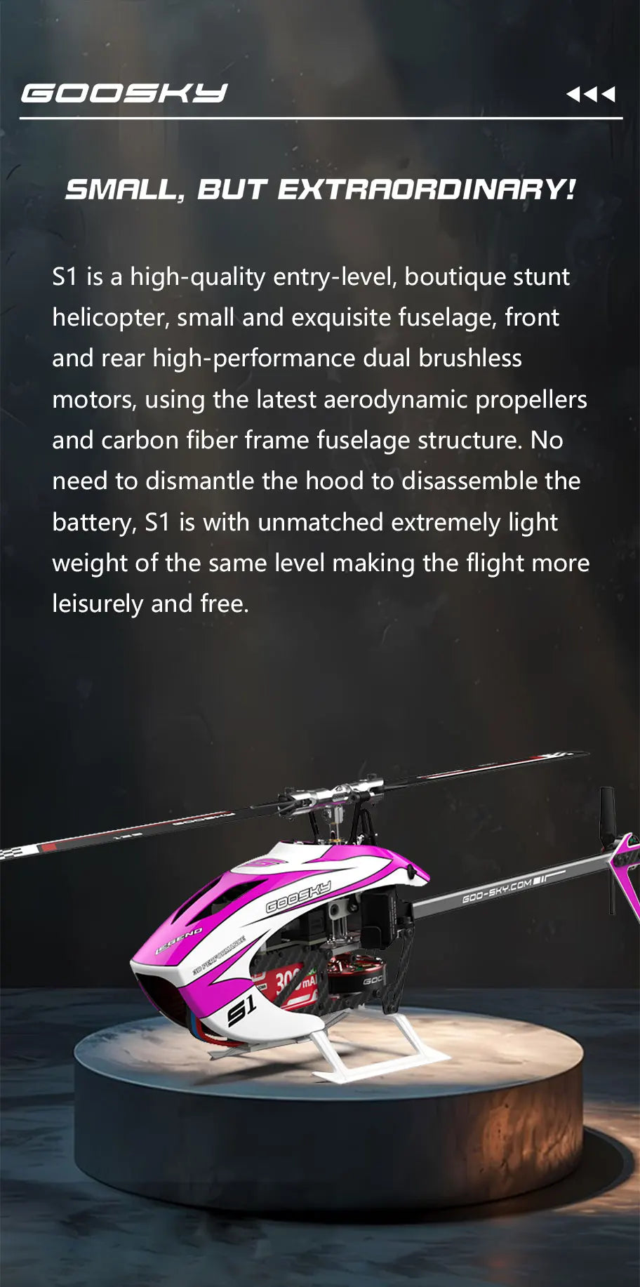 Hot Rc Goosky S1 Bnf/Rtf 6ch 3d Stunt Double Brushless Motor Direct Drive Motor Flybarless Direct-Drive Rc Helicopter Toy Gift